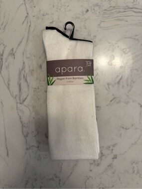 Apara White Rayon from Bamboo Crew Socks - 2 Pack